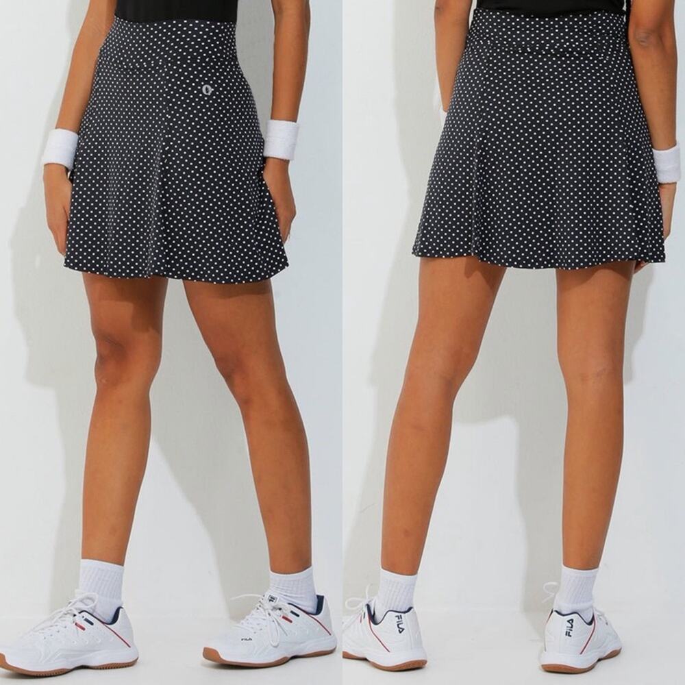 Dona Jo Ultimate Skirt Skort Black White Polka Dot Size 2 Large